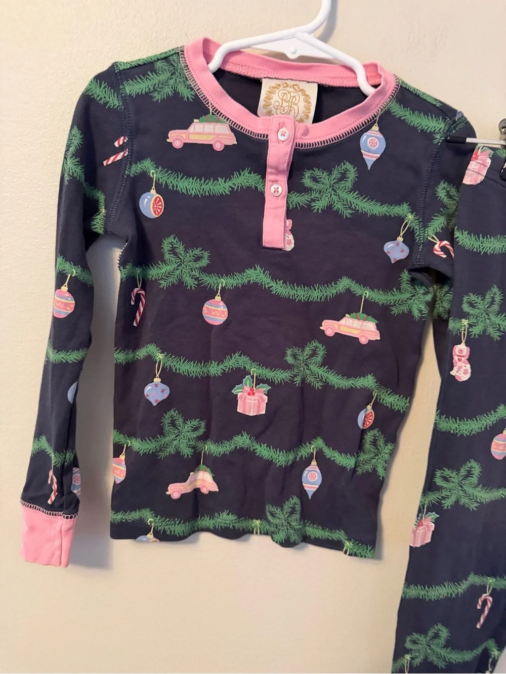 The Beaufort Bonnet Company Navy Christmas Ornament Pajamas